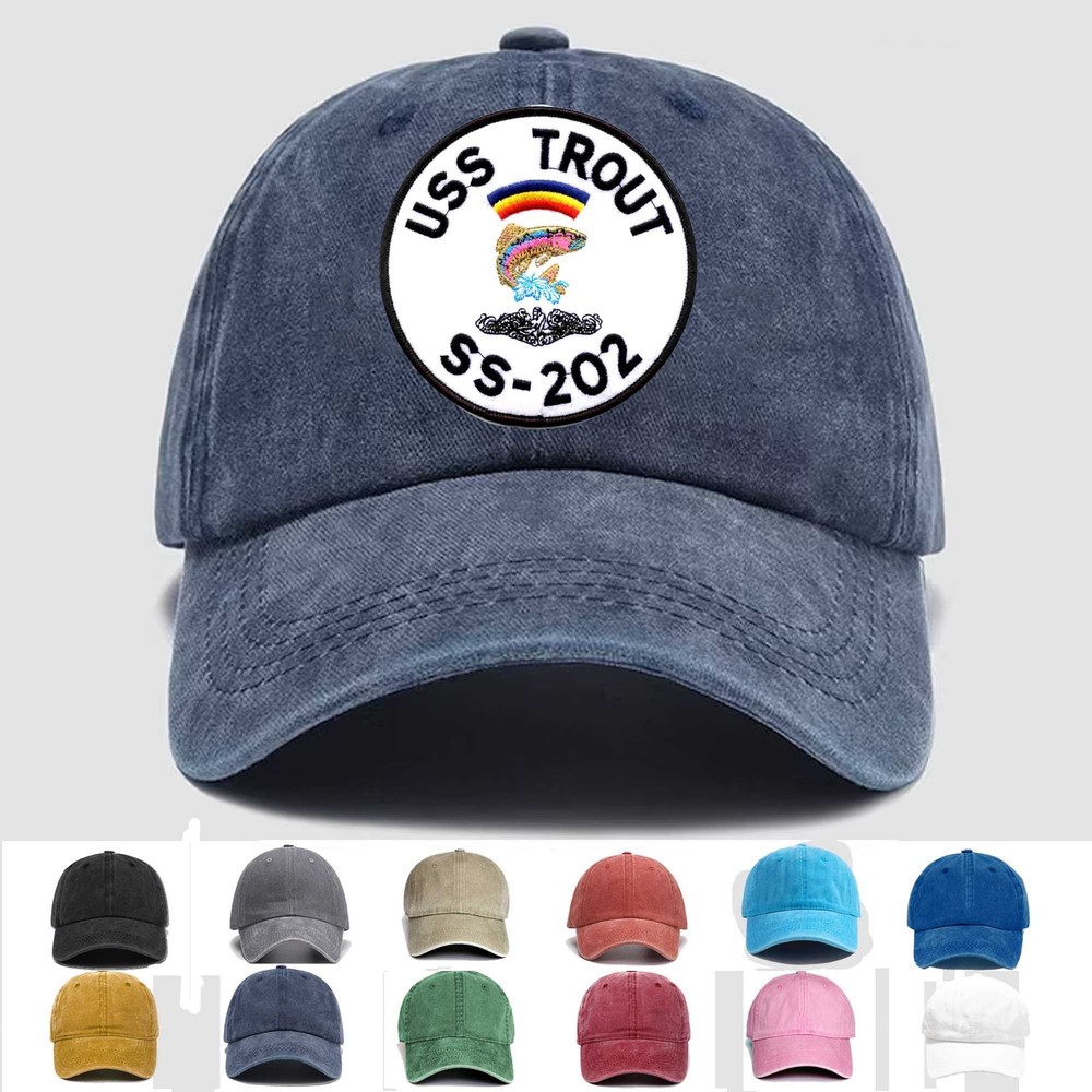 Custom Embroidered Hat SS-202 USS Trout, Veteran Cap, Trucker Hat, Gift Idea