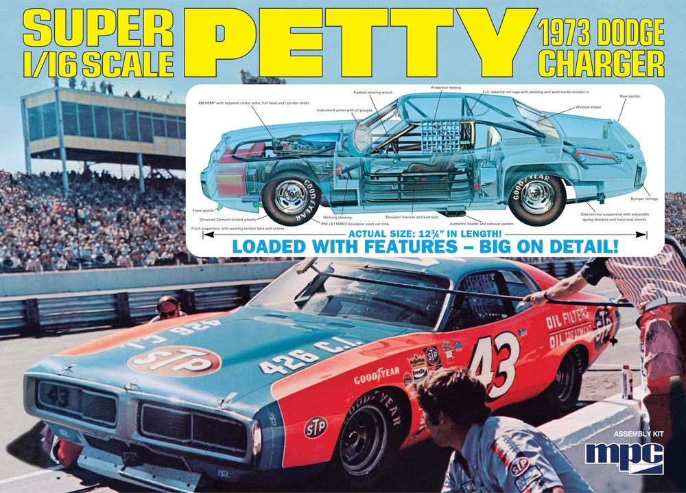 MPC Richard Petty 1973 Dodge Charger 1:16 Scale Model Kit (MPC938)
