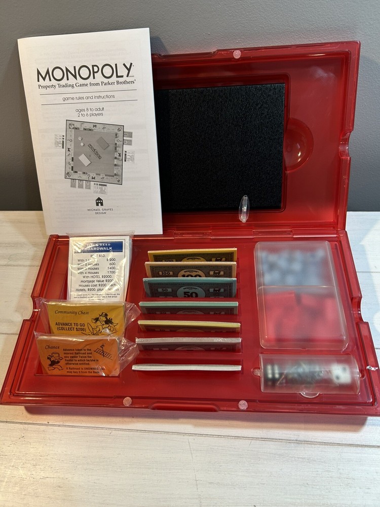 Monopoly Collectible Michael Graves Design Red Travel Case  NEW