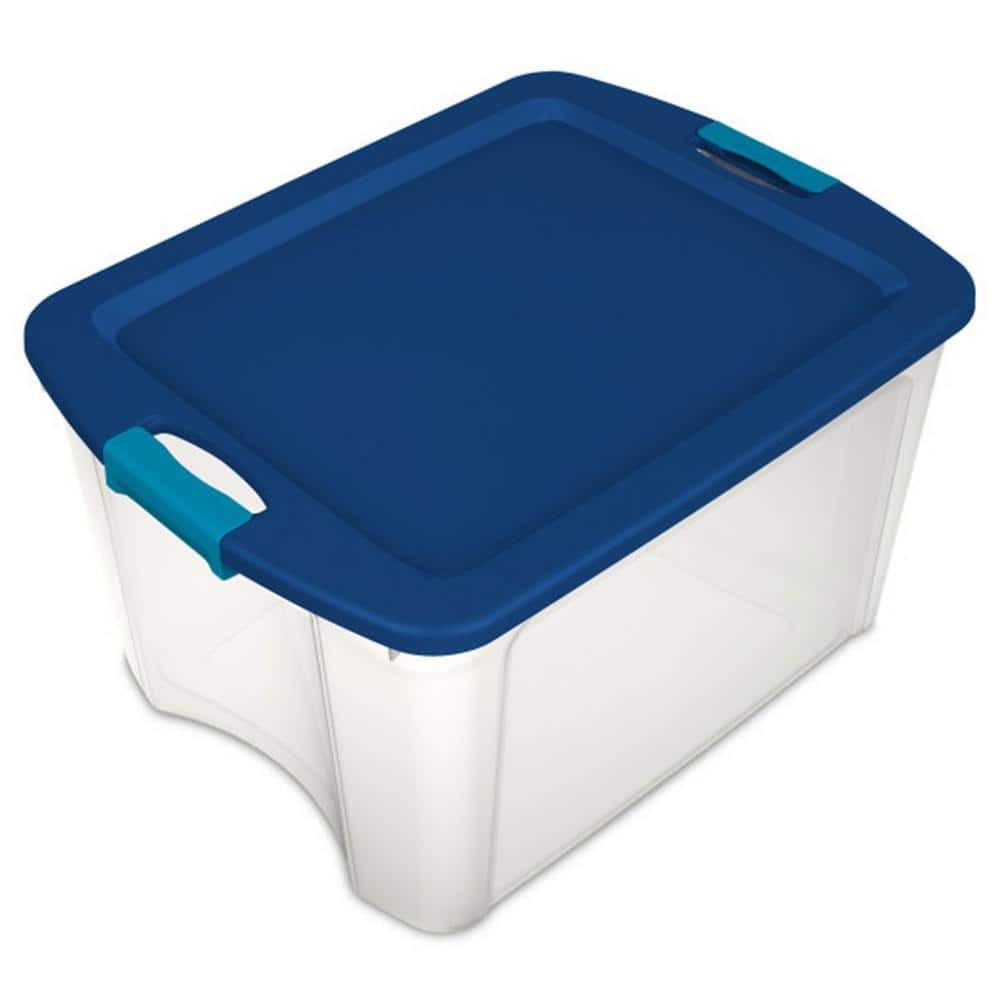 18-Gallon Clear Stackable Storage Bin with Latch - 6-Pack