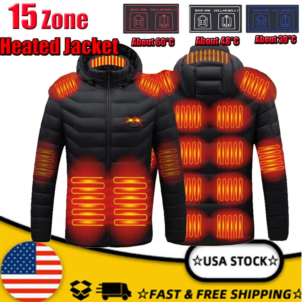 Stay Warm This Winter with 15-Zone USB Heated Vest Electric Winter Jacket for Seasonal Sales-image