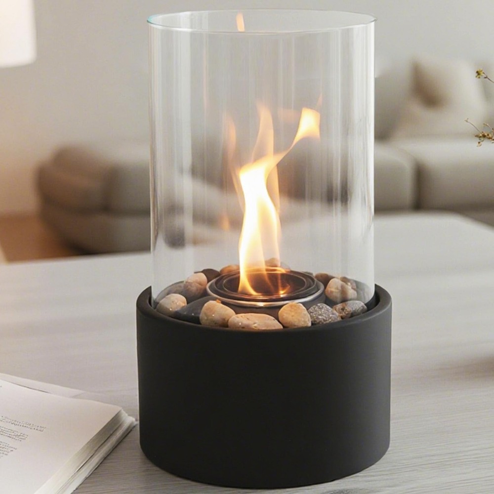 Outdoor Fire Decor Clean Burning Gel Round-Black