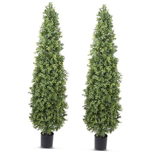 4FT Artificial Boxwood Topiary Tree Faux Potted Plant