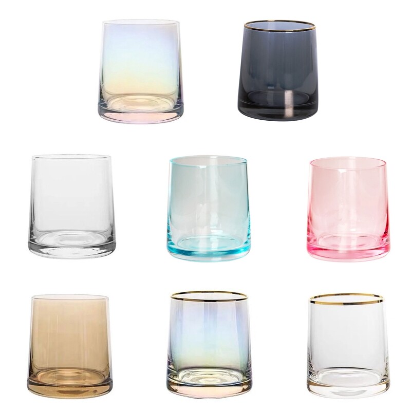 Rainbow Stemless Wine Tumbler for Cocktails Water and Colorful Drinks