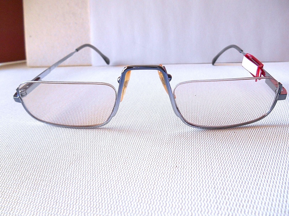 STUDY FLEX 079 Silvertone Prescription Reading Eyeglass Frames