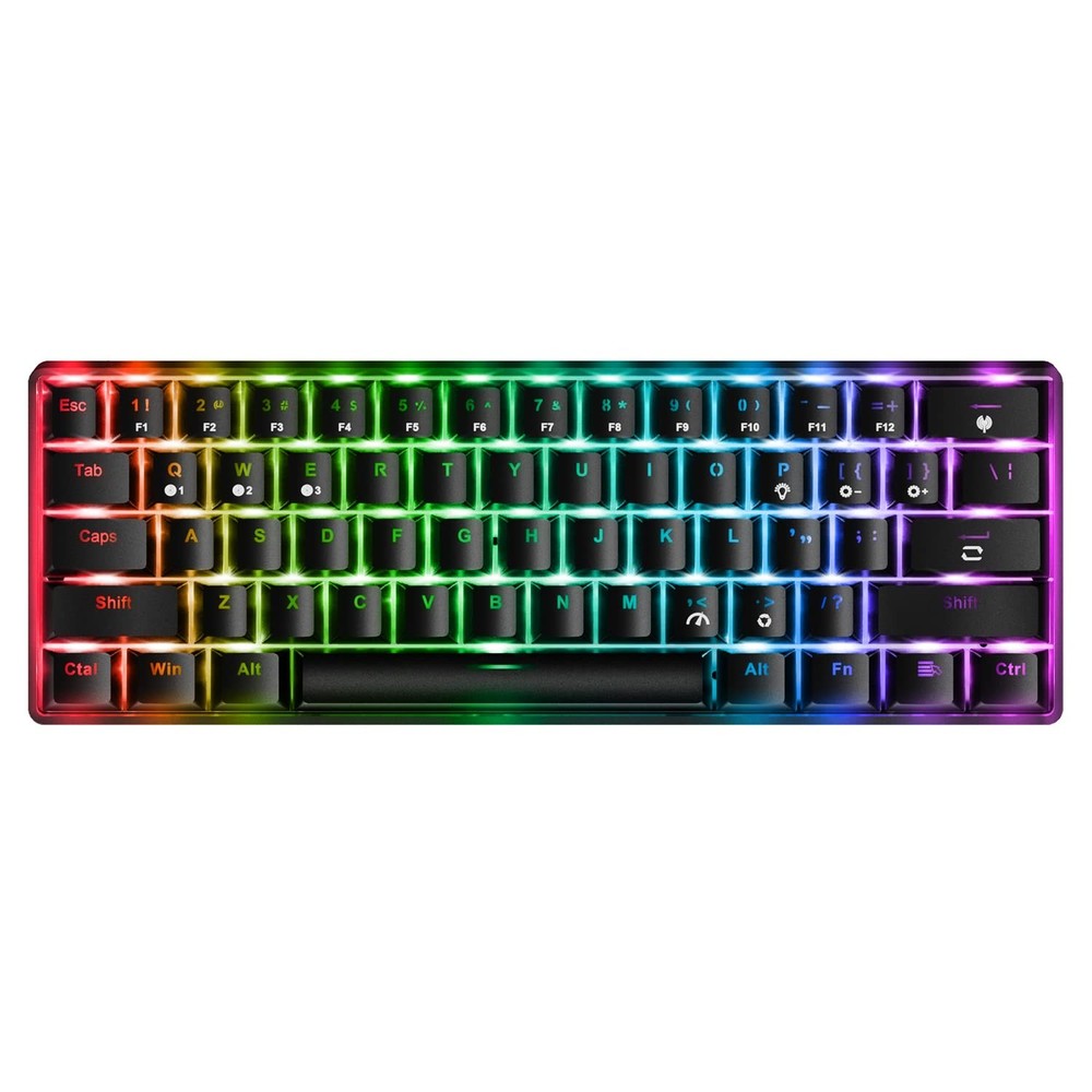 Fiodio 61-Key RGB Wireless Wired Mechanical Gaming Keyboard with Blue Switches  