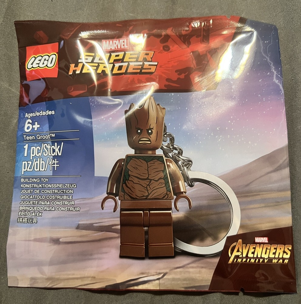 LEGO Marvel Super Heroes Teen Groot Keychain 5005244 New Sealed Retired Set