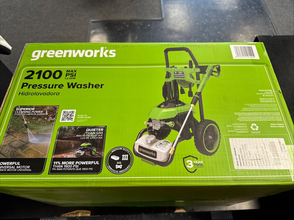 Greenworks 2100 PSI 1.2 GPM Electric Cold Water Pressure Washer