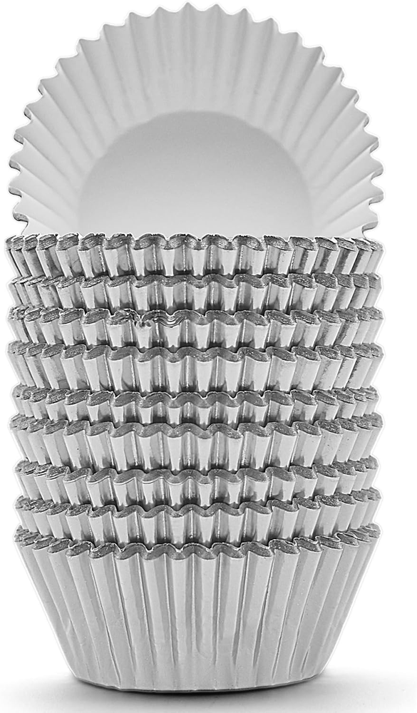 200 Silver Foil Cupcake Liners Standard Baking Cups Muffin Paper Cases