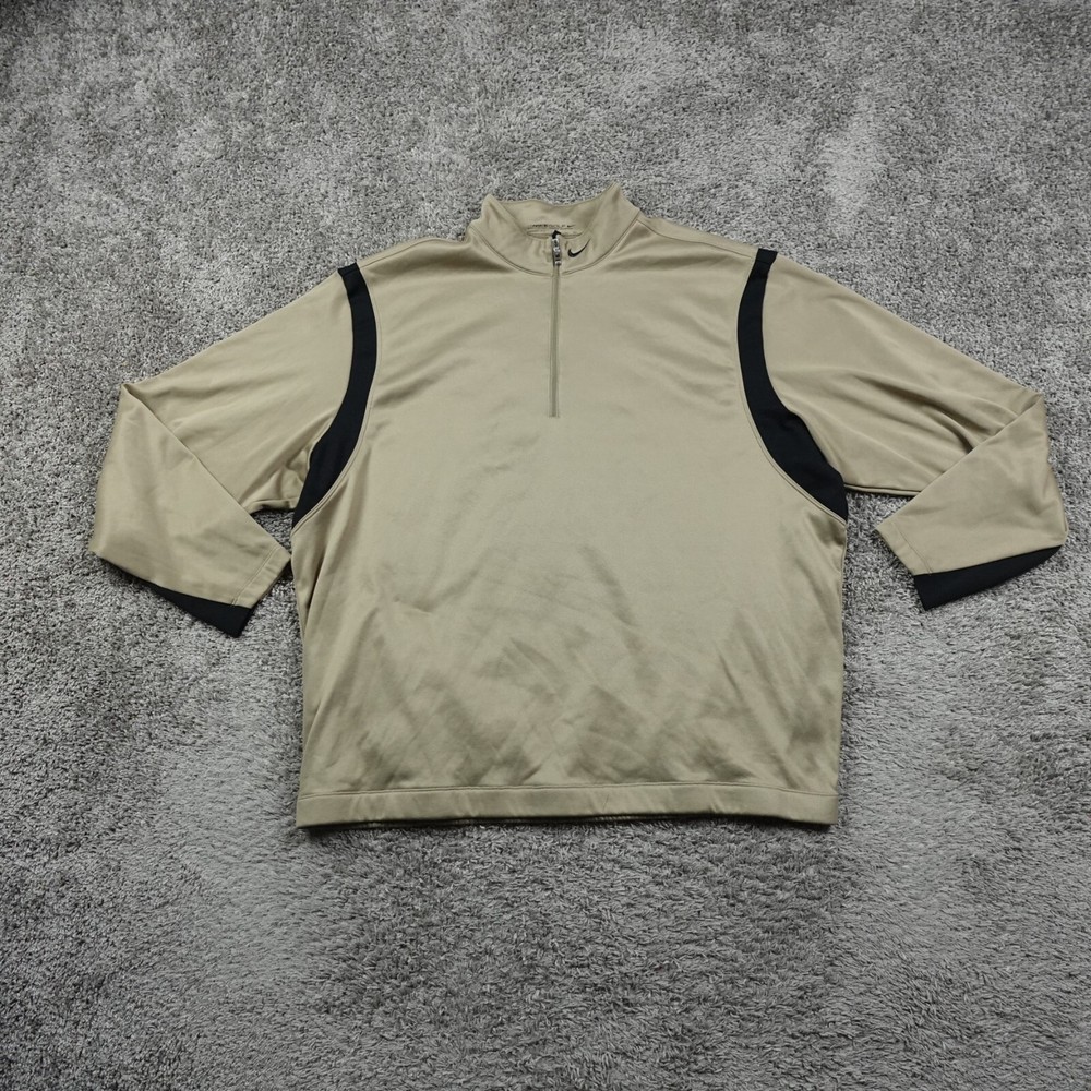 Nike 1/4 Zip Mens XXL Golf Therma Fit Swoosh Pullover Sweater Mock Logo