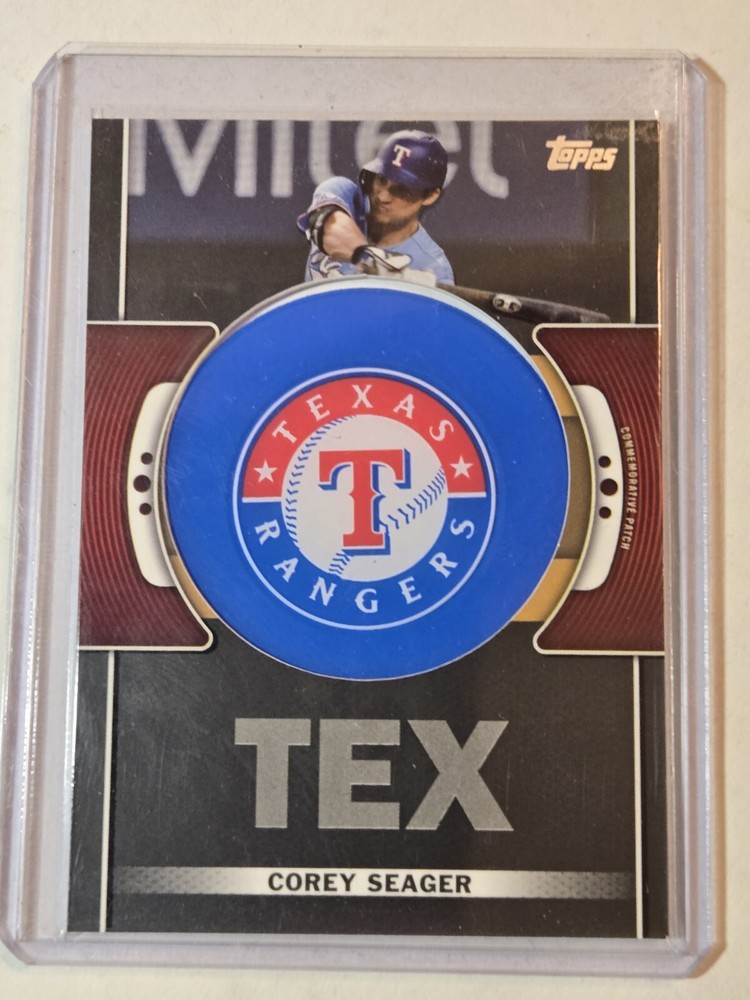 2023 Topps Team Logo  Patch TLP-CS Corey Seager /299 Black Texas Rangers 🔥 🔥