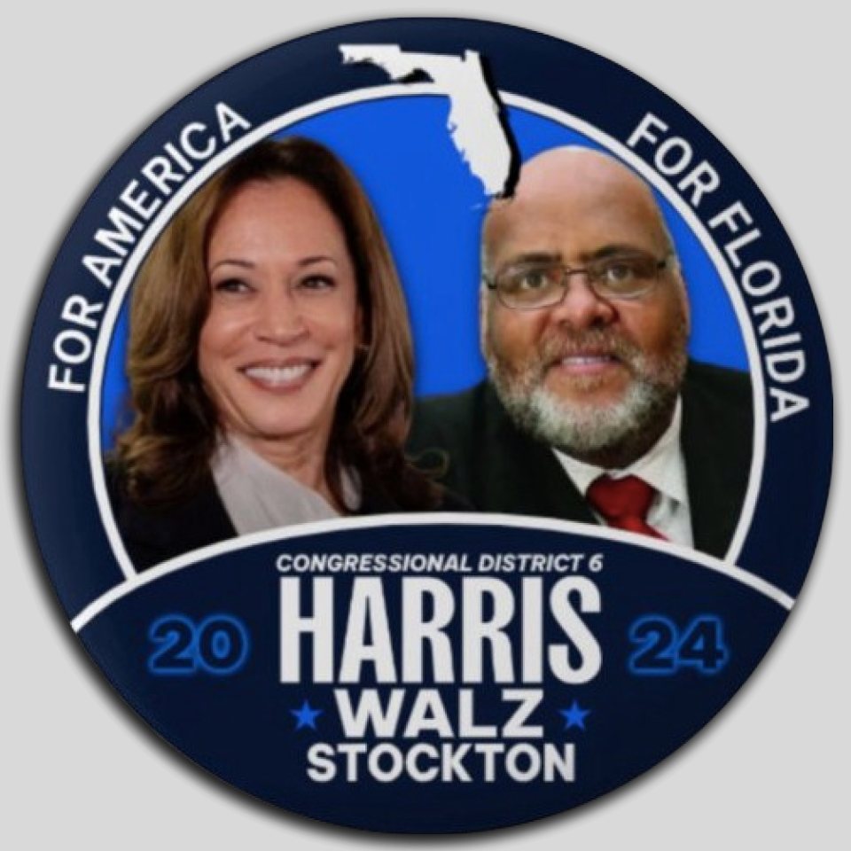 Kamala Harris James Stockton Congress Pin Button Jugate Florida Democrat Pres
