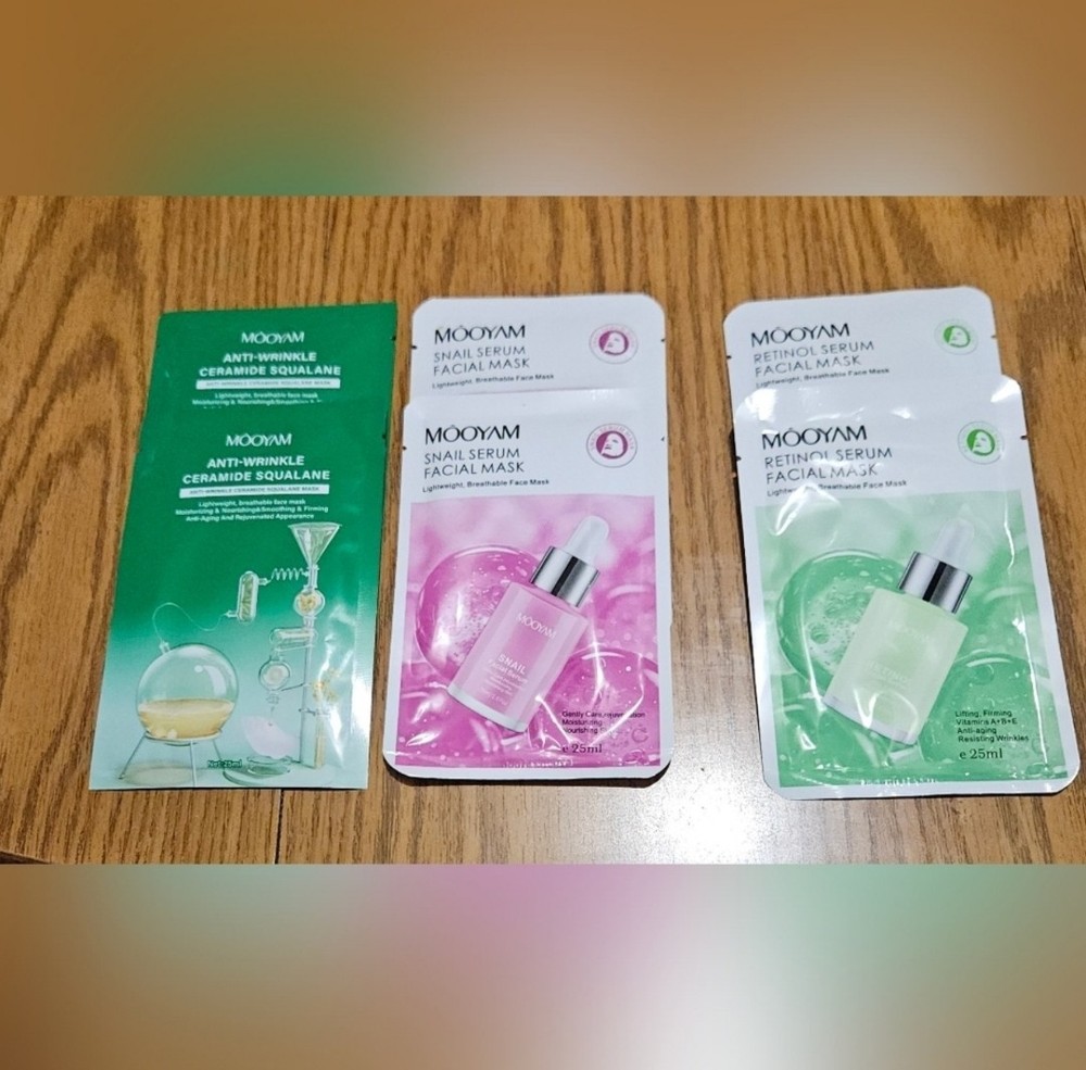 6 Mooyam Sheet Masks - Snail Retinol Ceramides Squalane BNIB