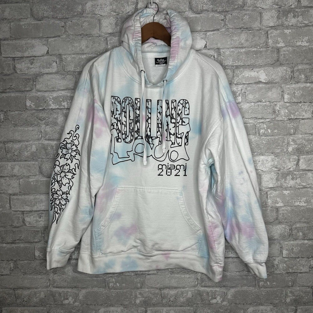 2021 Rolling Loud Miami XL Travis Scott ASAP Rocky Post Malone Tie Dye Hoodie