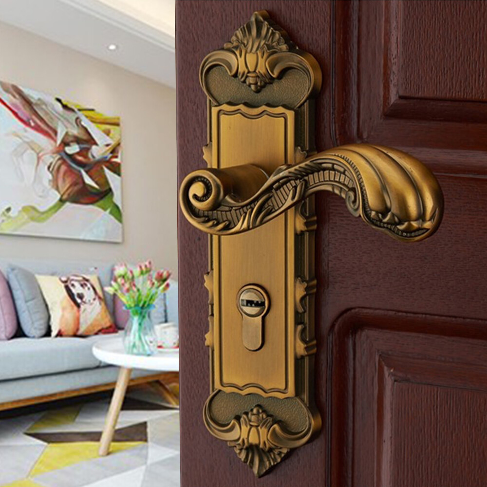 Vintage Mortise Door Lock Knob Lever for Interior & Exterior Security