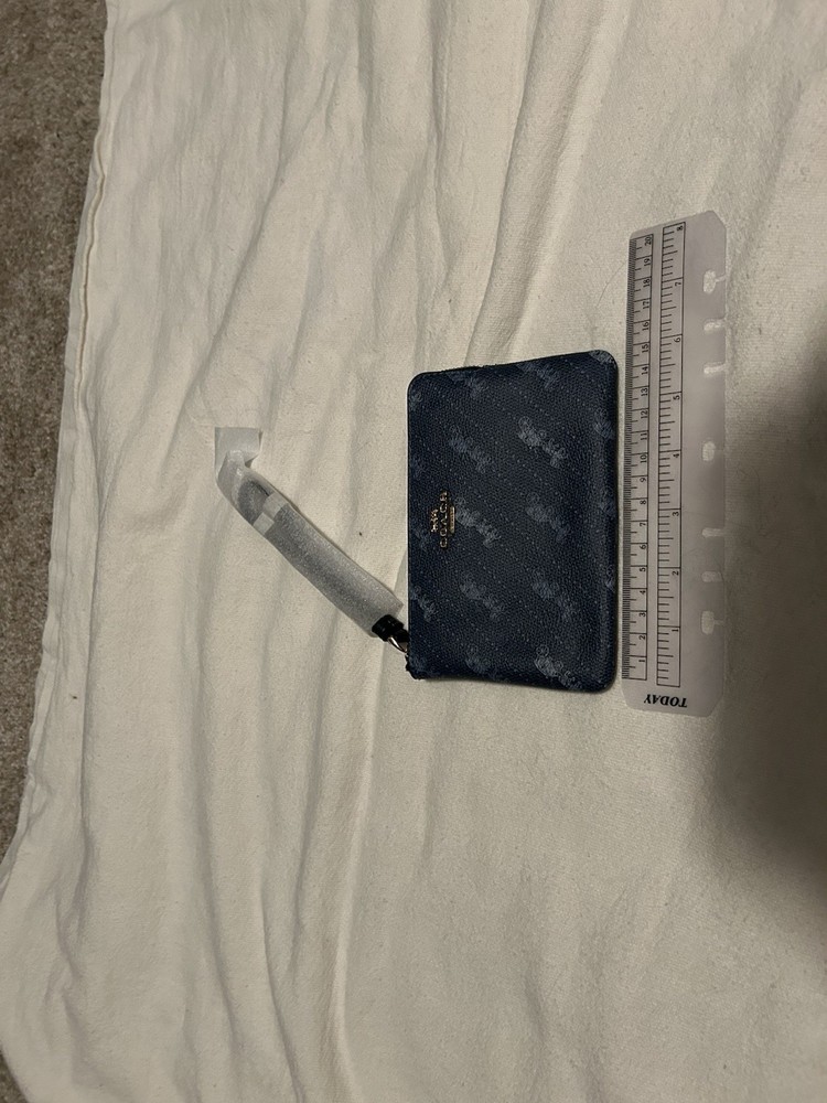 Coach Blue Denim Wristlet Handbag New