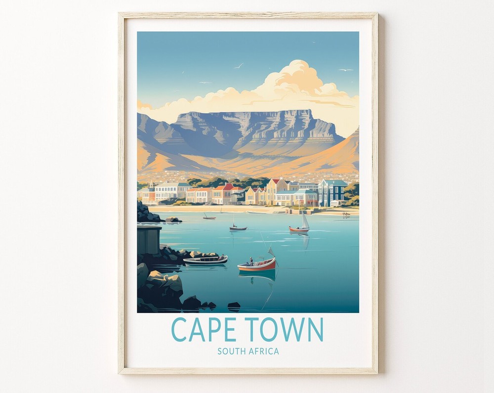 Cape Town Travel Poster South Africa Cape Town Wall Art Custom Travel Poster
