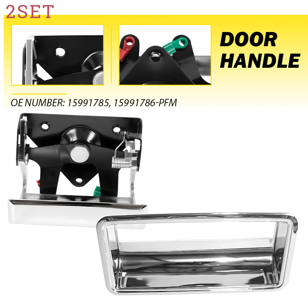 2set Chrome Tailgate Handle&Bezel NEW for Chevy GMC CK 1500 2500 3500 Pickup Tru