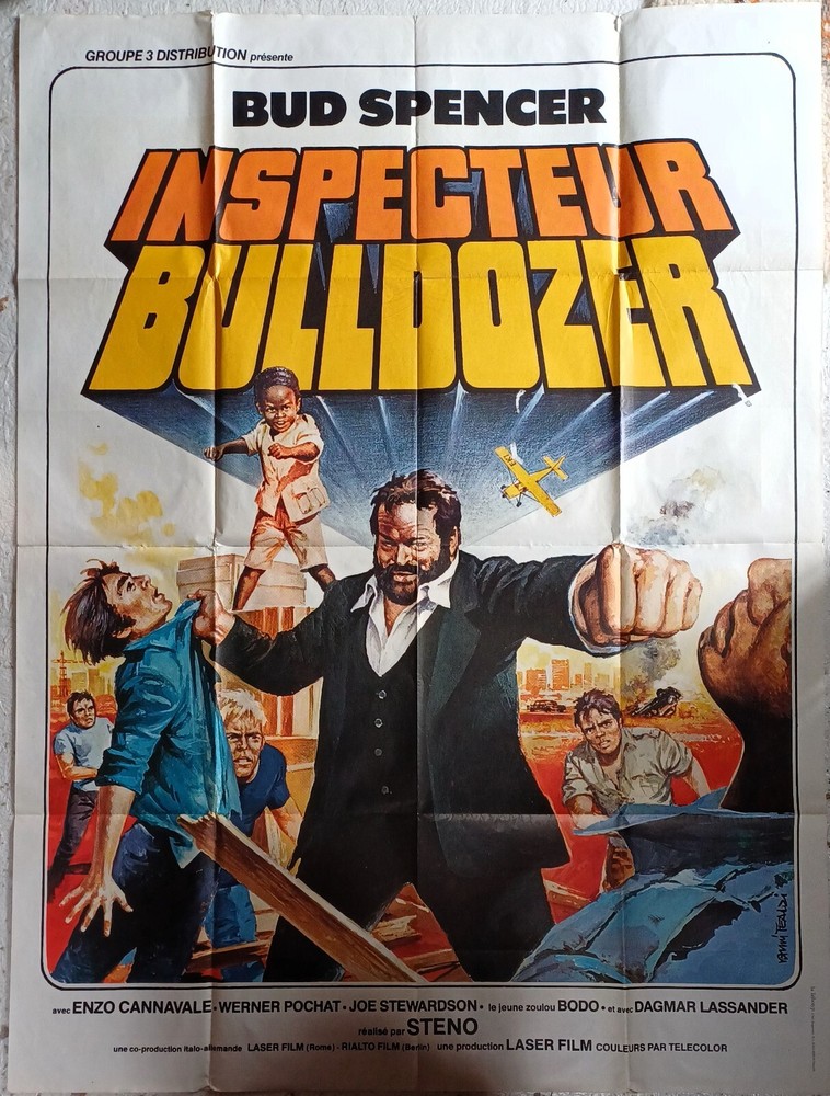 Poster Cinema Film Inspector Bulldozer - 120 X 160 CM Bud Spencer 1977