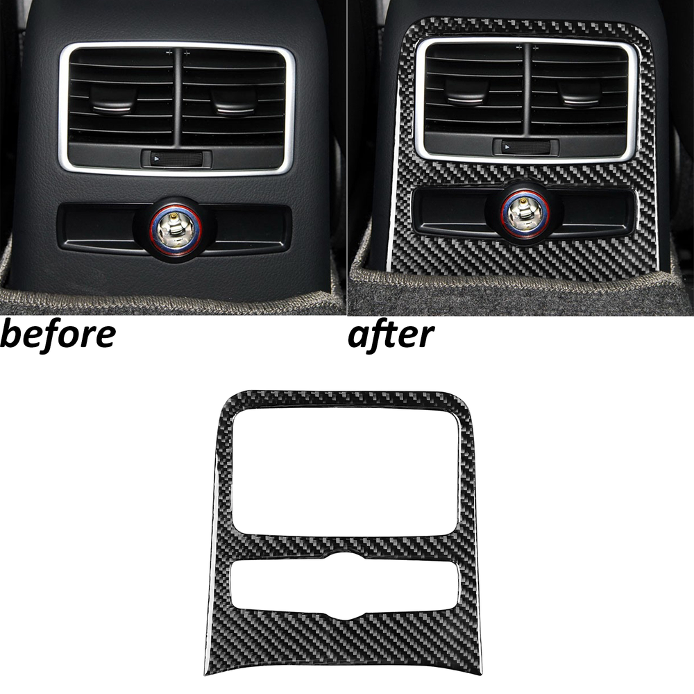 Real Carbon Fiber Rear Air Vent Outlet Panel Cover Trim For Audi A6 S6 C6 05-11