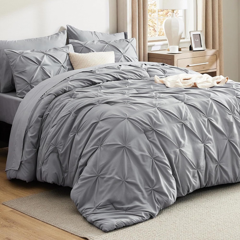 Bedsure Grey Queen Comforter Set Bed in a Bag Size 7 Queen 01