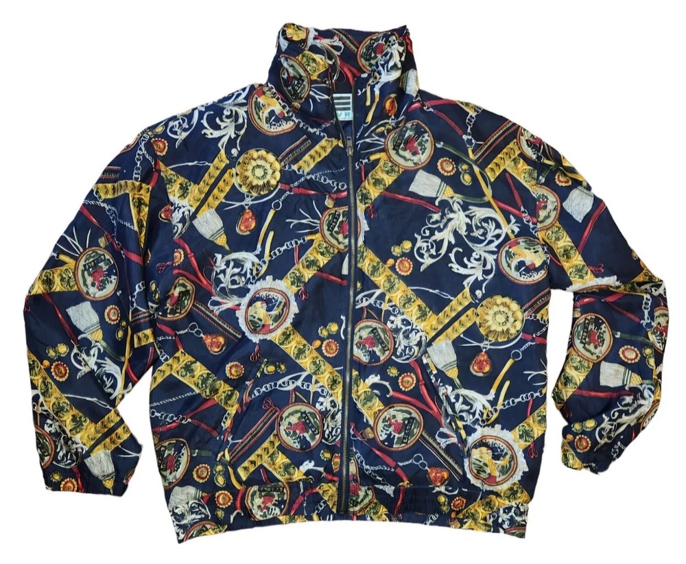 Vintage EVR DIV Rousso Apparel Women’s S Bomber Style Silk Full Zip Jacket Golf
