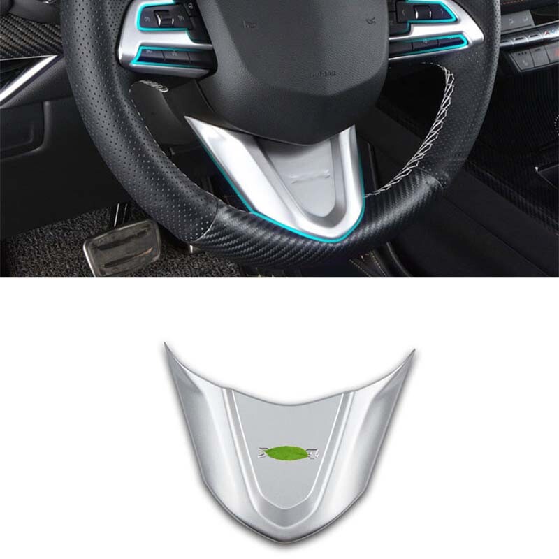 ABS Matte Silver Steering Wheel U Type Cover Trim 1 set