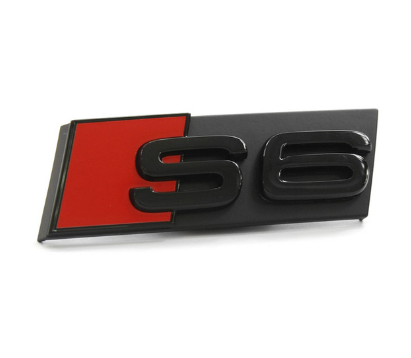 Audi S6 Hood Emblem Decal Front Bonnet Grille Badge Logo Gloss Black