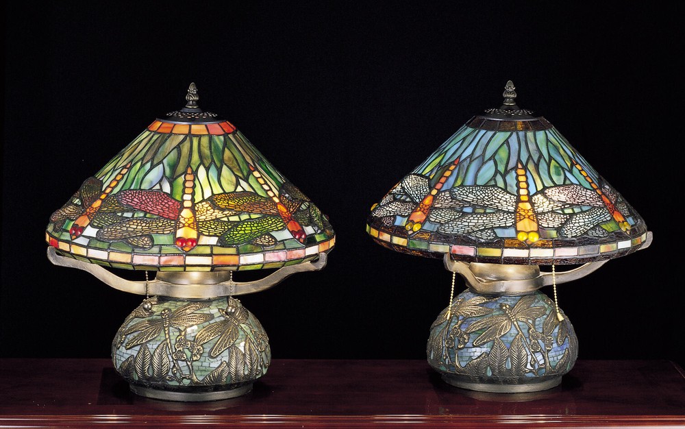 Meyda Tiffany 26681 Tiffany Glass Tiffany Three Light Table Lamp