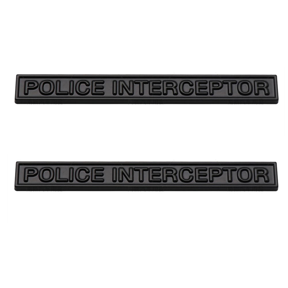 2Pcs Black Interceptor_Police Emblem for Explore Crown Victoria F-150 Responder