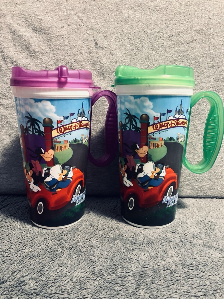 Lot of 2 Disney Parks WDW Resort Rapid Fill Mugs Goofy & Donald w/Travel Trailer