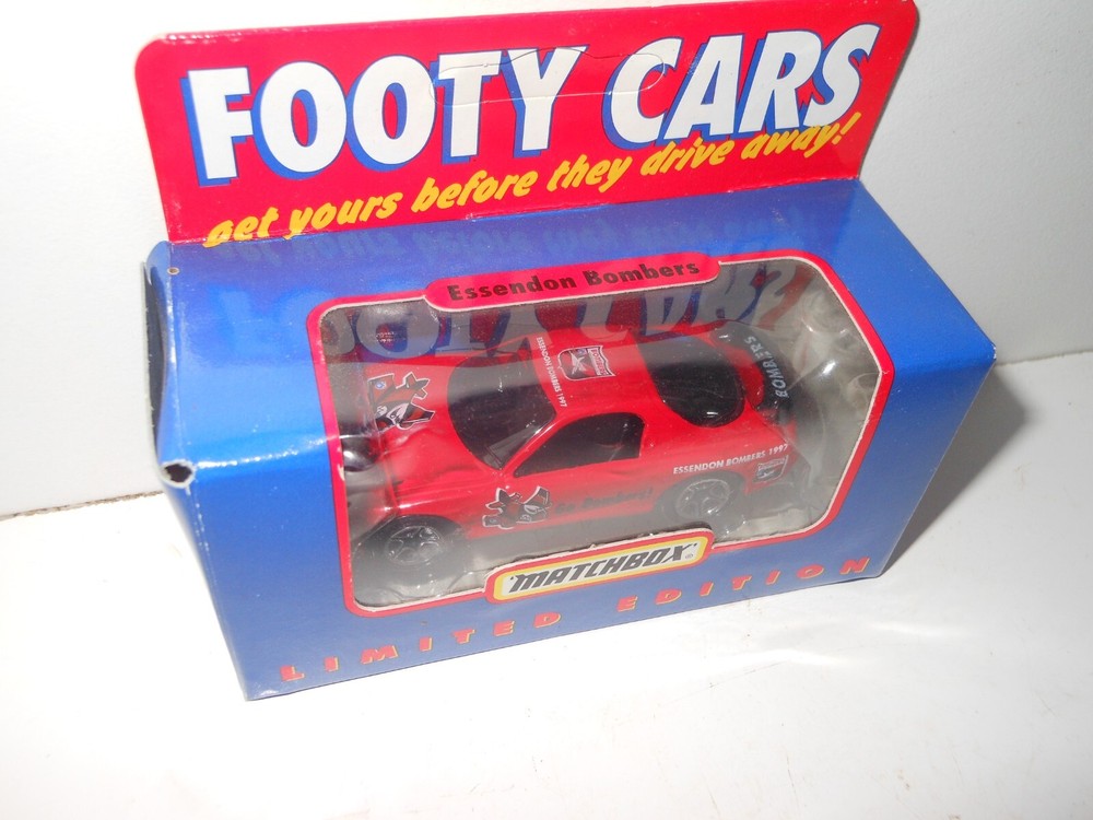 ESSENDON BOMBERS AFL FOOTY CARS CLUB COLLECTIBLE Mazda RX7 Matchbox 1:64