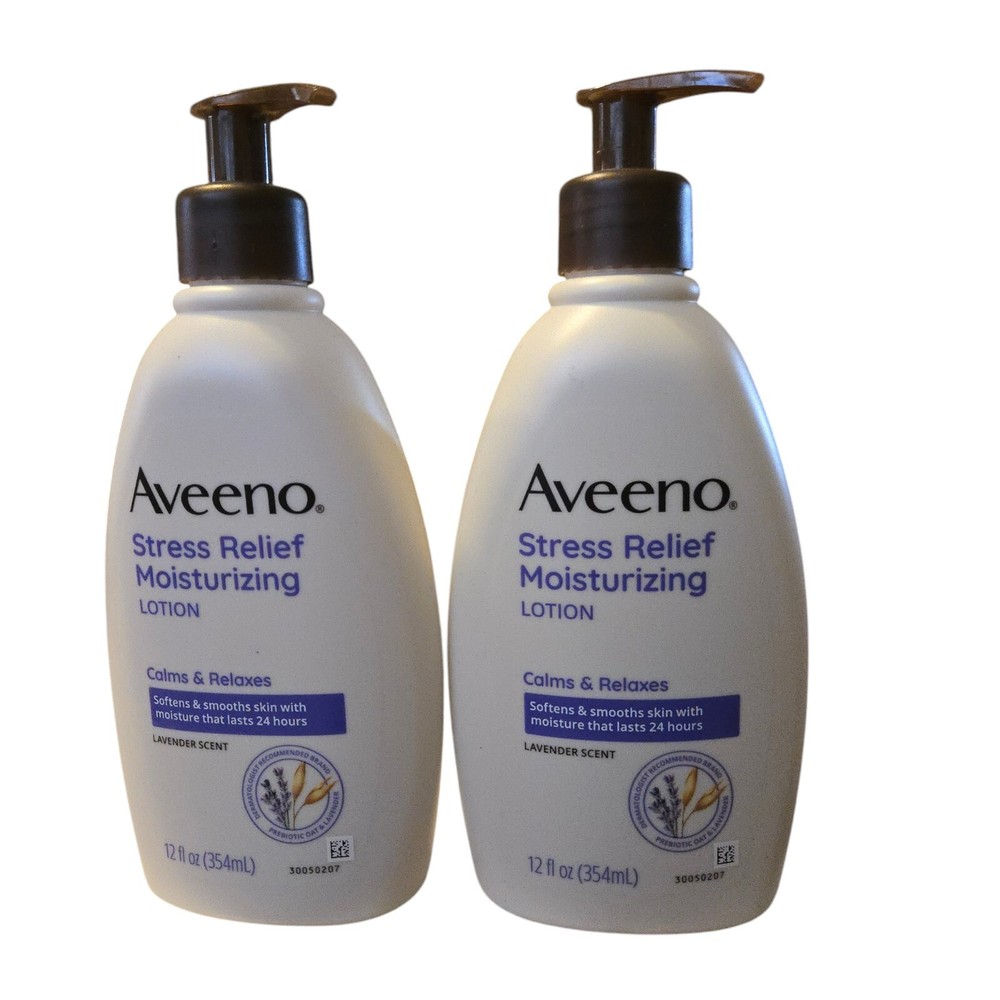 Aveeno Moisturizing Lotion Stress Relief 12 oz (Lot Of 2)