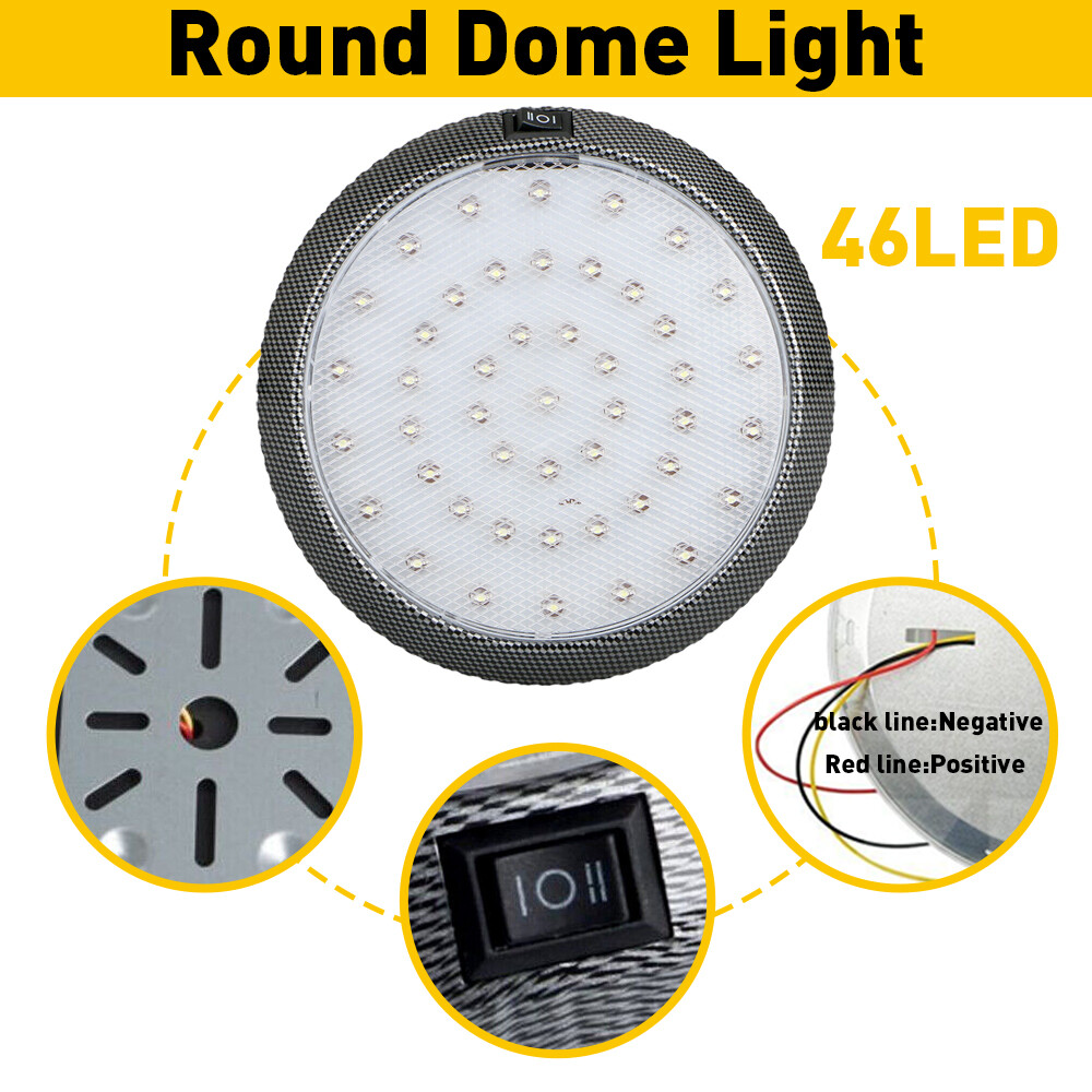 Universal Interior Reading 46-LED Light Light Ceiling Roof Dome Auto Boat White