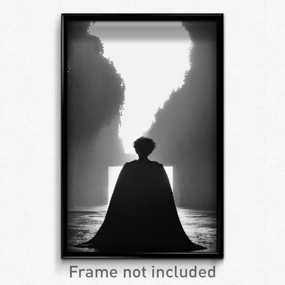 Pixel Art Poster - Colorless Hollow (8 Bit Psychedelic Trippy Video Game Print)