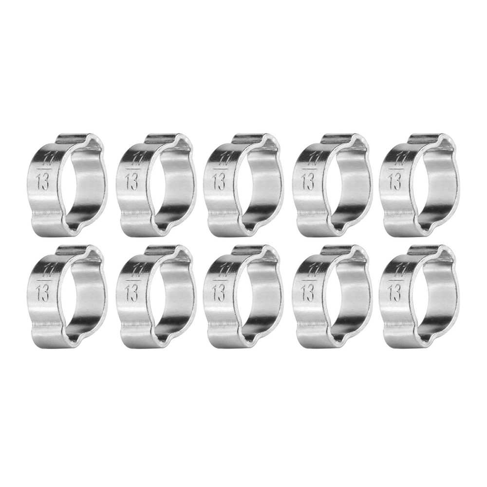 Zinc Plated Two Ear Hose Clamps 10pcs 5-23mm for Fuel Tube Pipe