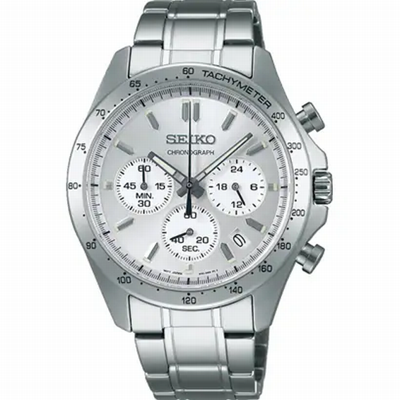 SEIKO SPIRIT SBTR009 Mens Chronograph Watch with Silver Dial and Stainless Steel Band