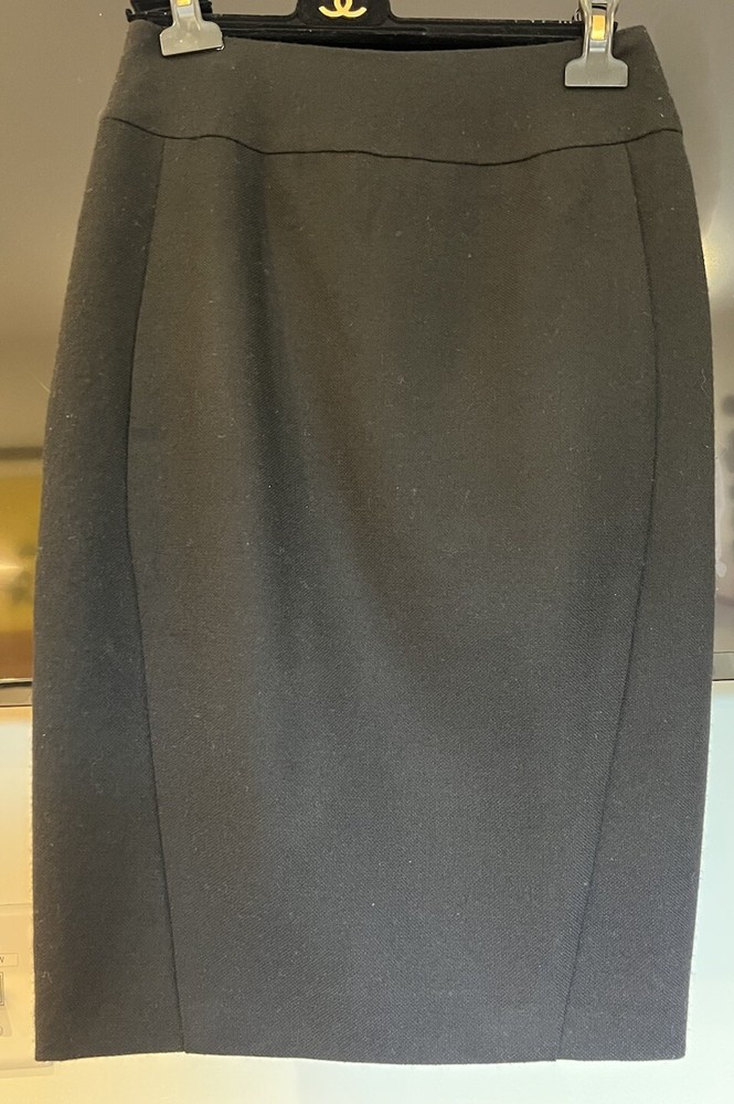 CHANEL Black Wool Straight Pencil Skirt 36 / 4 US