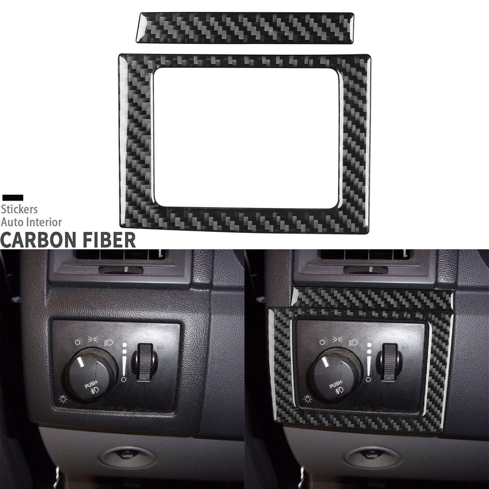 Real Carbon Fiber Headlight Switch Panel Frame For Dodge Magnum Charger 2008-10