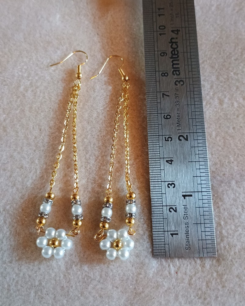 Handmade Beaded Dangle Drop Earrings for Women - Boho Chic Jewelry