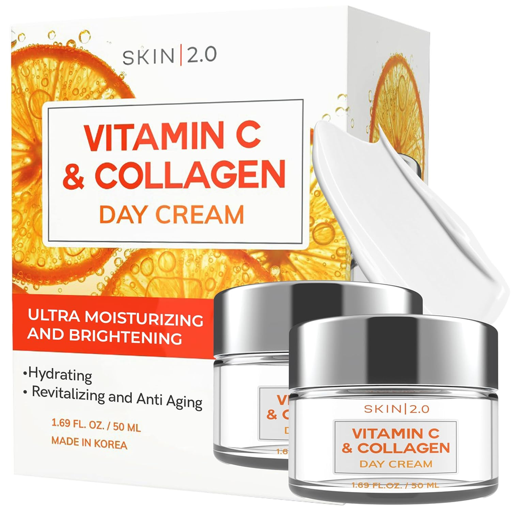 Vitamin C & Collagen Daily Face Moisturizer - Dermatologist Tested, Skin Tighten