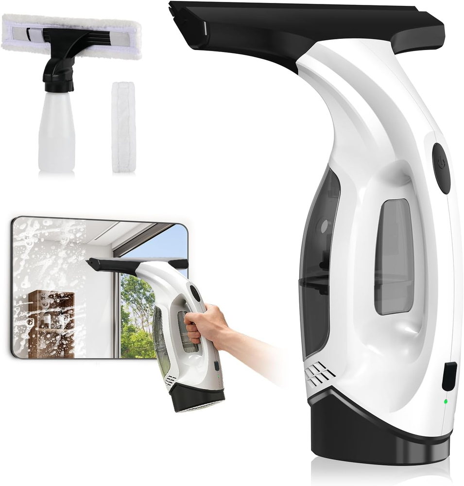 Window Vacuum Squeegee Cordless, Electric Window Cleaner Tool with Water Collect