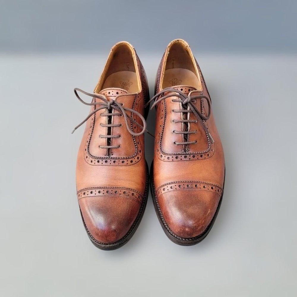 Tricker's Quarter Brogue Leather Shoes 5.5E Revamped Toe Heel Repair