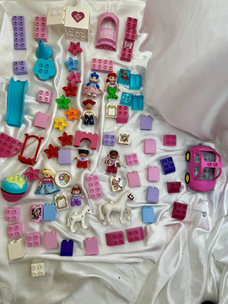 70+ Lego DUPLOS, girls, pink purple princesses, Ariel, Rapunzel etc