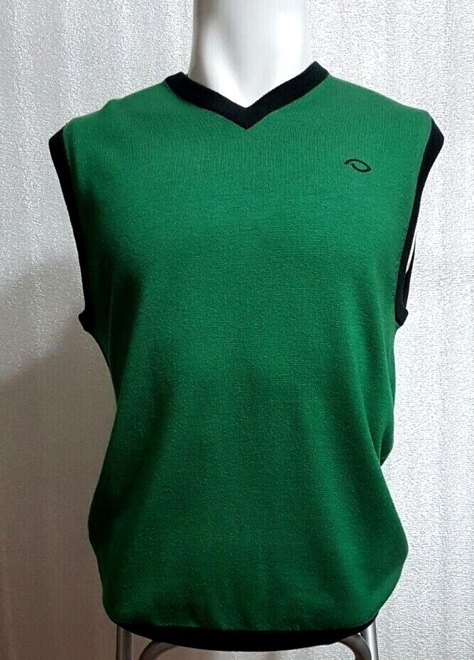 Blazek Vintage Golf Sweater Vest V-Neck Wool Blend Green EU 54 XXL Czech Made