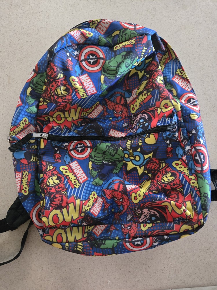 Marvel Super Hero Backpack with Thor and Ironman Comic Design PR001