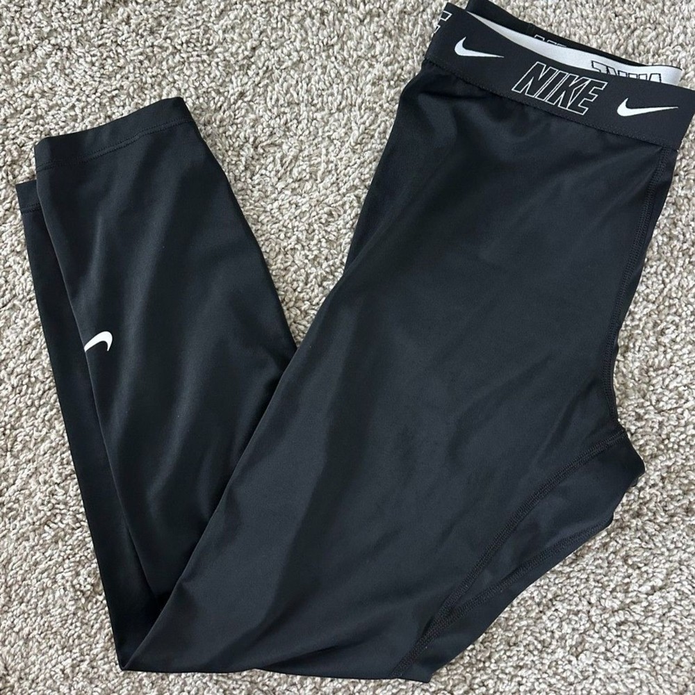 Nike Black UPF 40+ Compression Athletic Leggings Medium