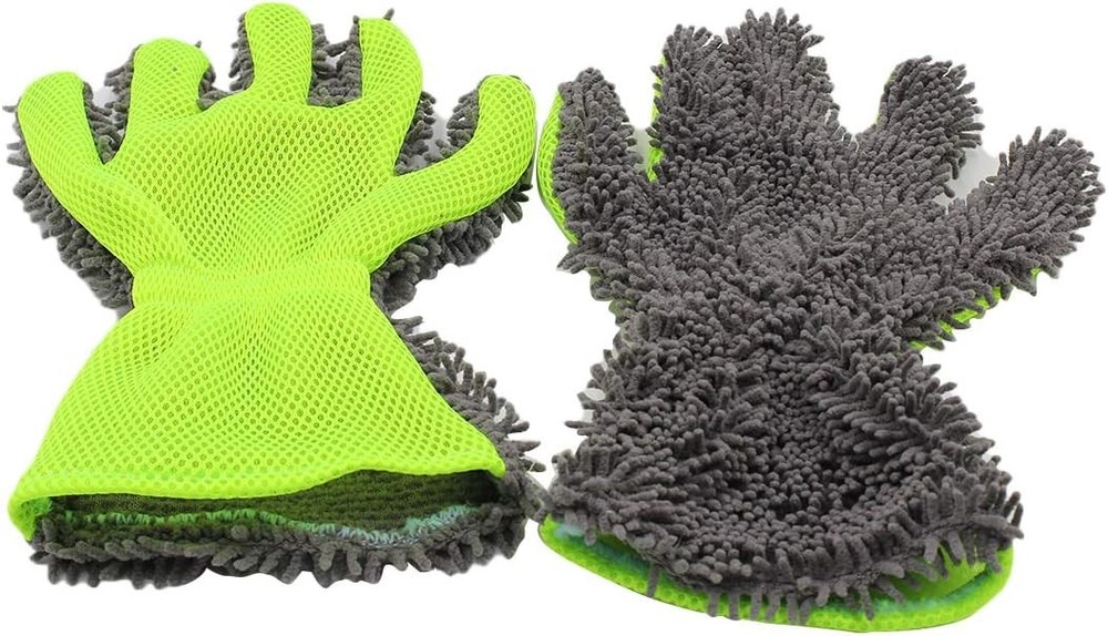 2 Pack Microfiber Car Wash Mitts - Scratch-Free Ultra Absorbent Cleaning Gloves
