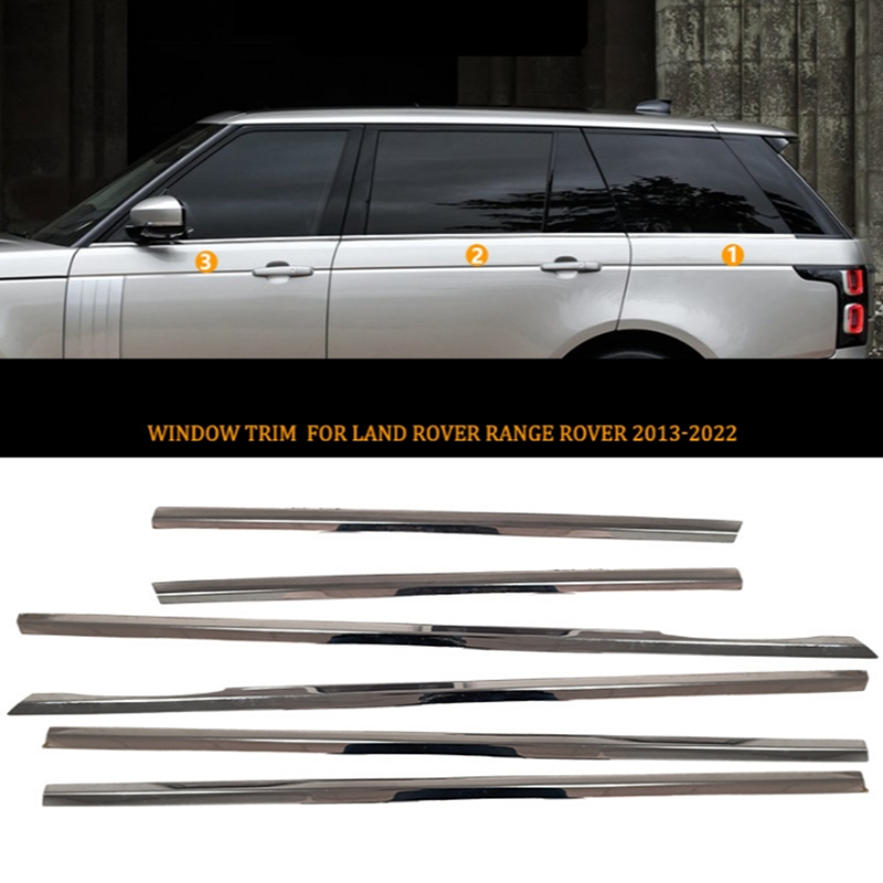 For Land Rover Range Rover 2013-22 Chrome Steel Window Sill Molding Strip Trim