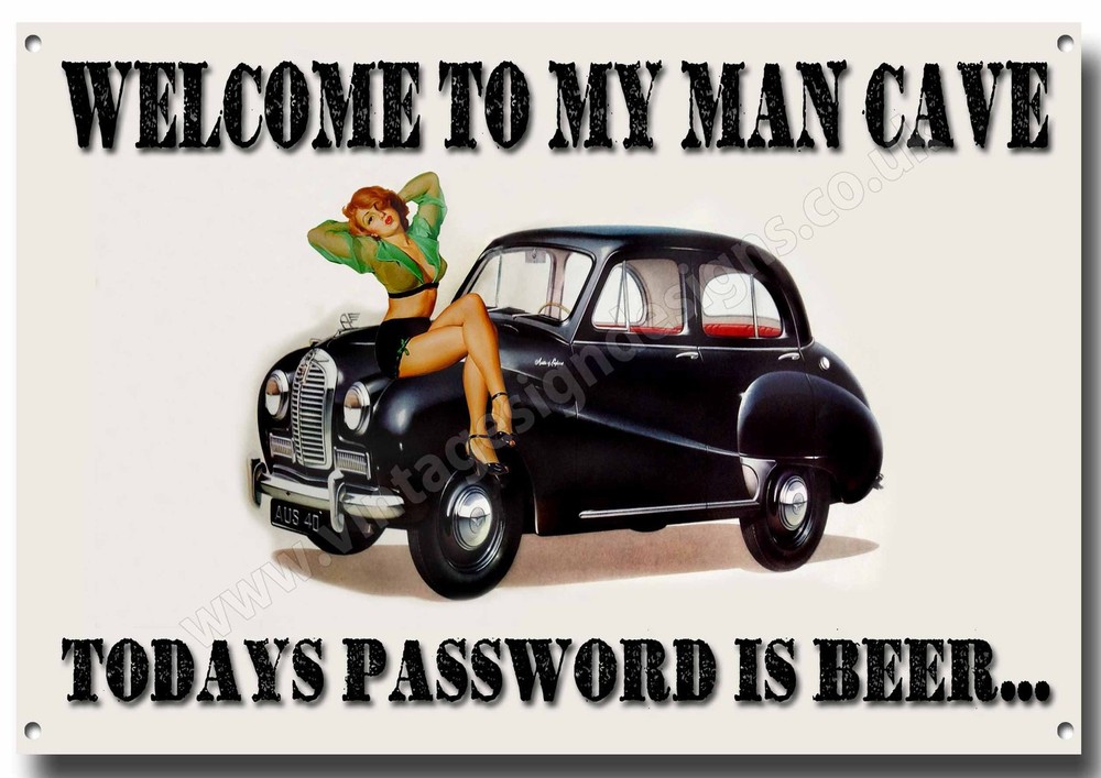 Vintage Man Cave Metal Sign – Classic 8x11 Inch Design